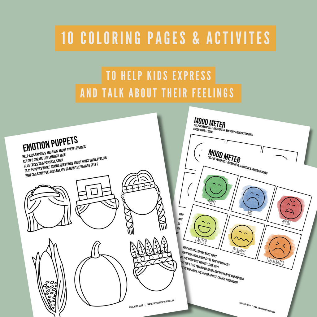 10 coloring pages & activities for kids for thanksgiving and fall