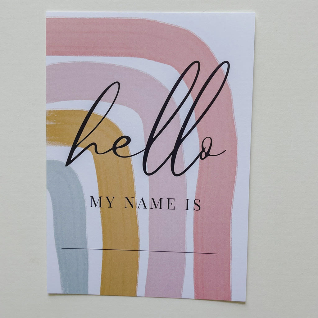 Abstract rainbow newborn baby monthly milestone cards. Gift idea for new mom of newborn baby girl.