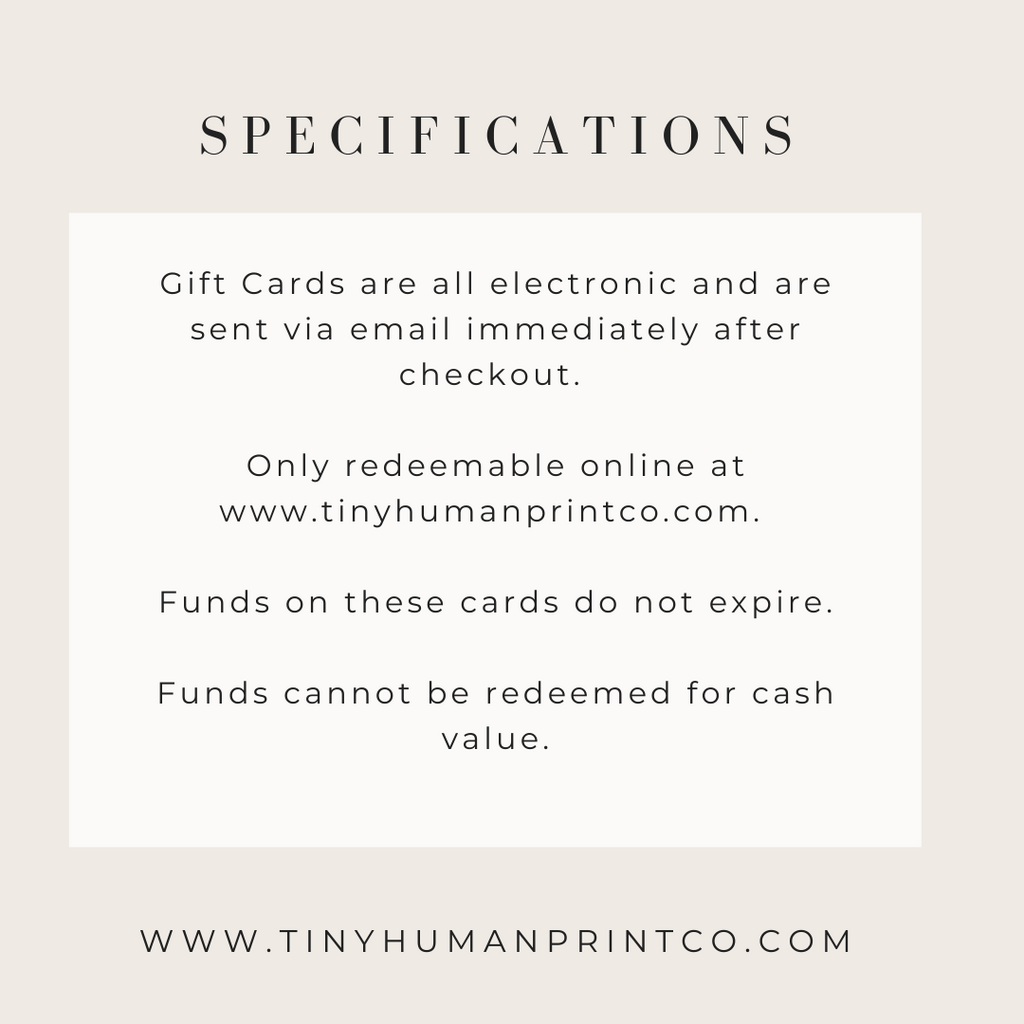 Gift Card – Tiny Human Print Co.