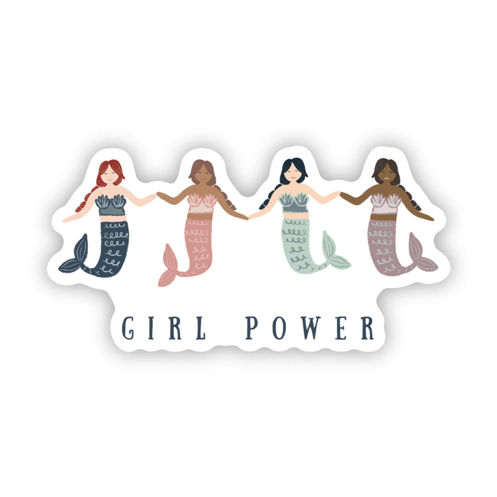Diverse mermaid girl power vinyl sticker