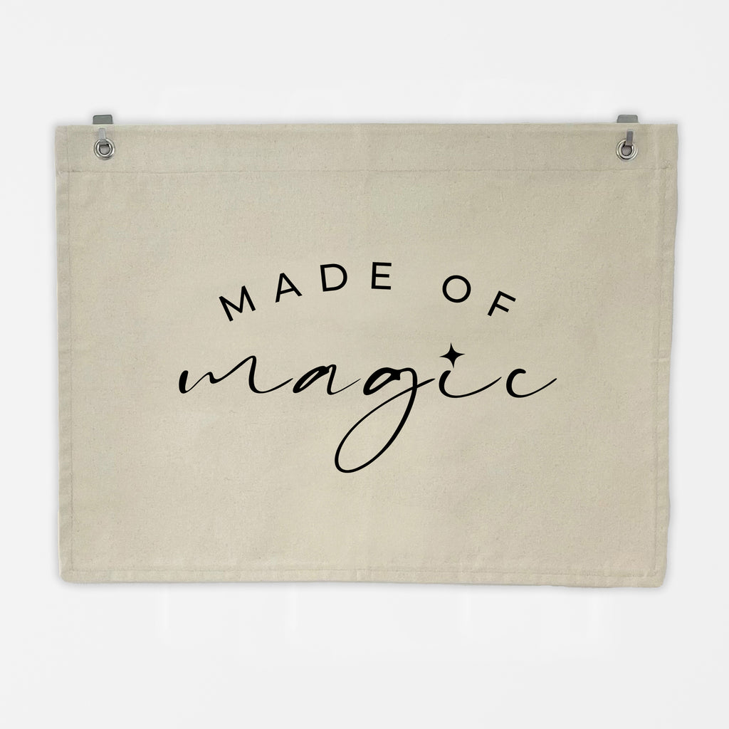Made of magic natural canvas banner for kids playroom or baby nursery room