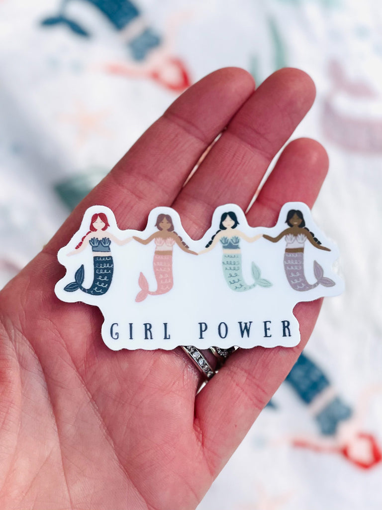 Diverse Mermaid Girl Power Vinyl Sticker