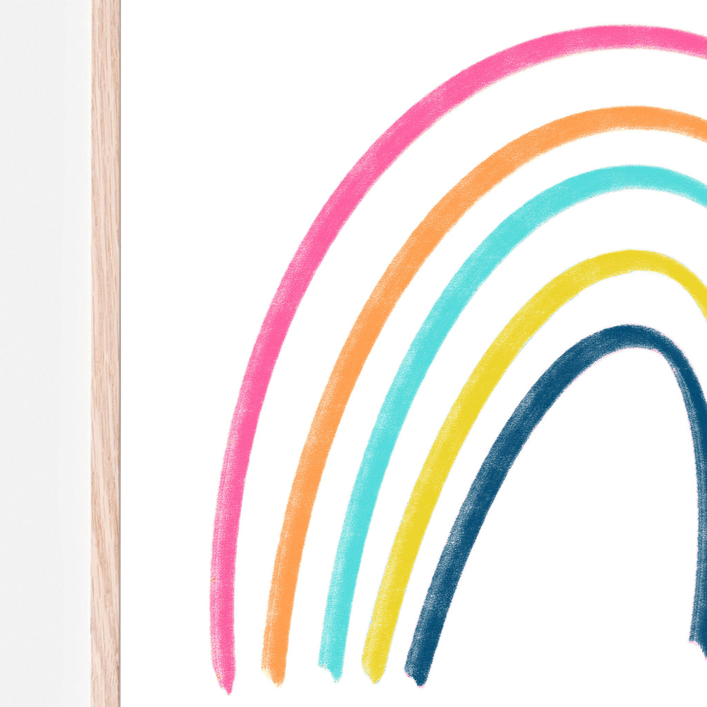 A simple fun and bright hand-drawn rainbow art print is the perfect addition to your little one's nursery, bedroom, or playroom. Pair this print with any of the Bright Sunshine color palettes to mix and match your own set. Gift idea.